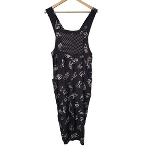 Vintage Jenny Helene Black Shoe Print Jumpsuit
